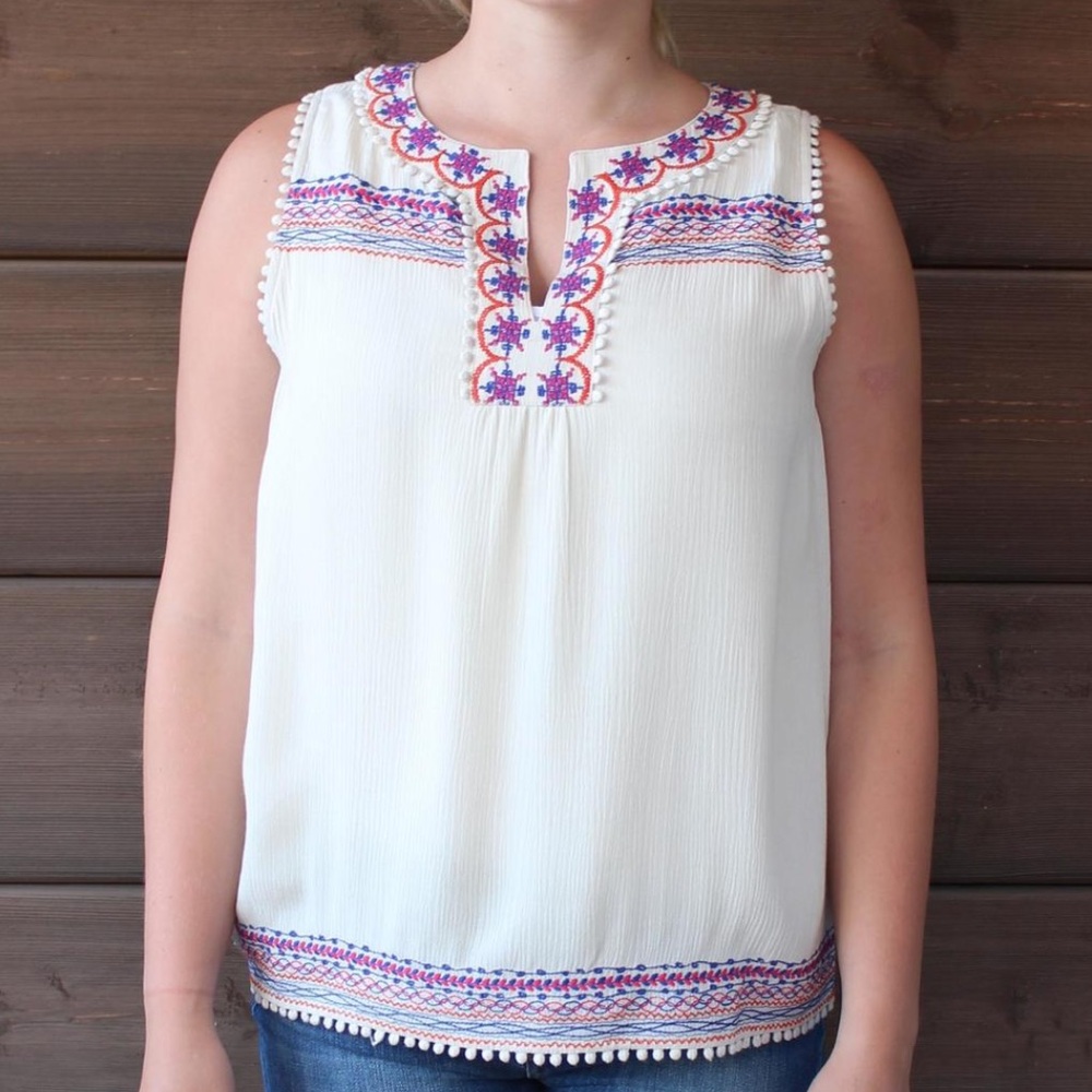 THML~Embroidered Pom Top~ M